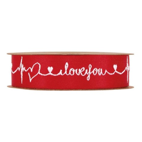 NASTRO I LOVE YPU MM25X20MT RED